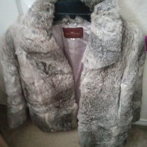 Sergio Valente rabbit fur coat